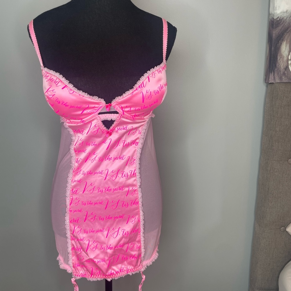 Victoria's Secret Hot Pink Script Chemise
